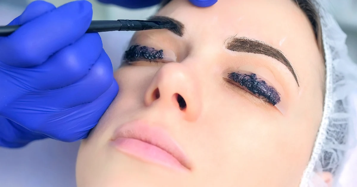 woman receiving a cosmetic brow lift treatment in Alpharetta, GA